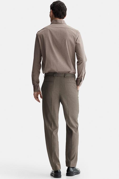 Slim fit stretch shirt - dark beige