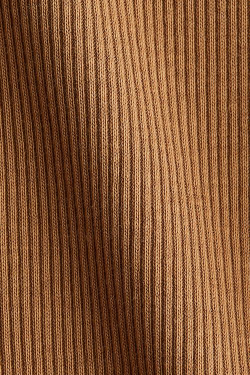 Ribbed cotton top - light brown