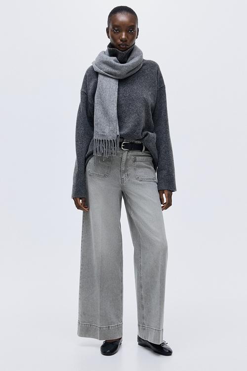 Wide high jeans - grey