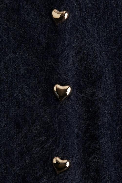 Fluffy cardigan - navy blue