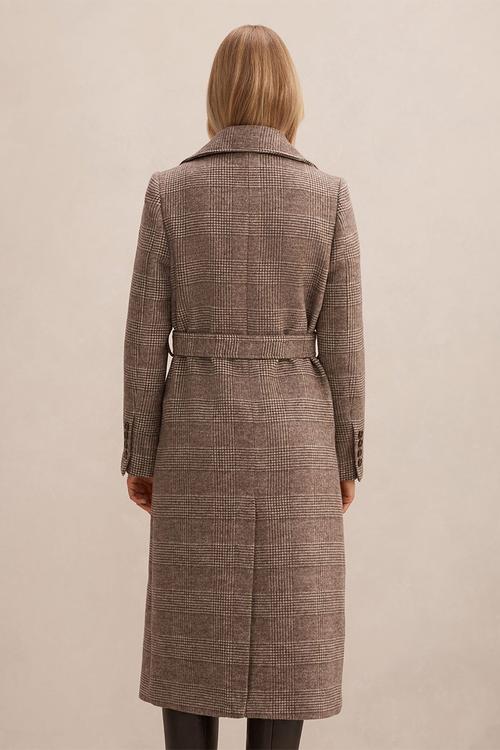 Charlie Check Coat in Mid Brown Check Set
