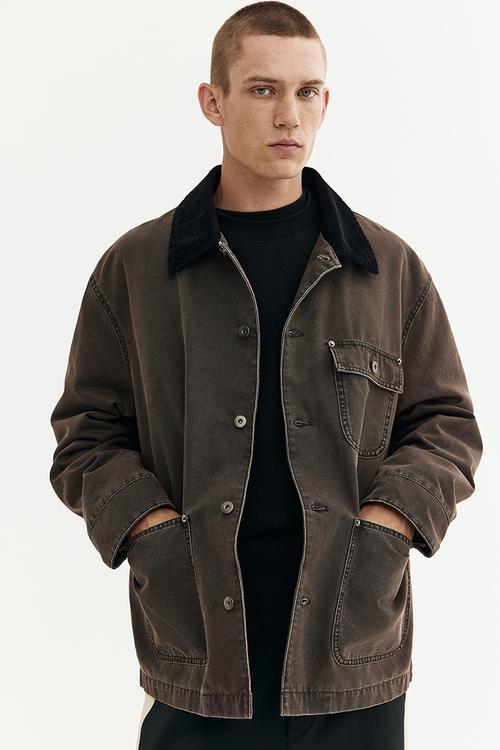 Cotton canvas jacket - dark grey