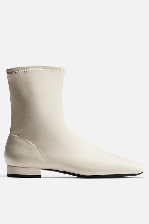 Ankle-high sock boots - cream
