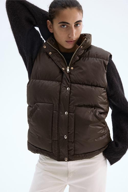 Puffer gilet - dark khaki green