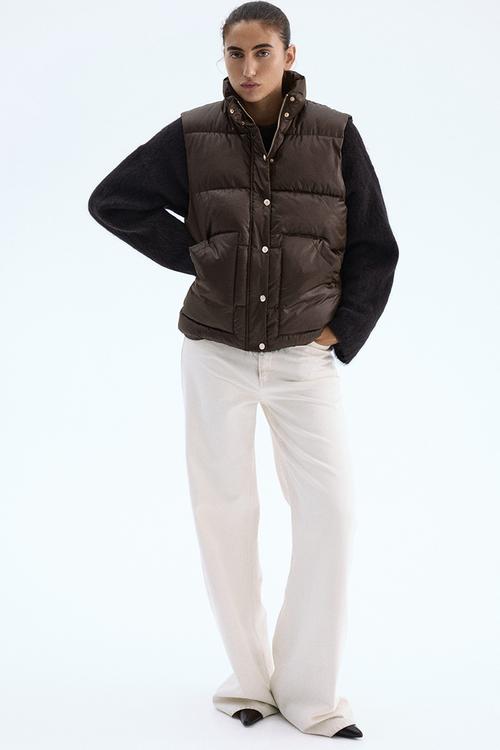 Puffer gilet - dark khaki green