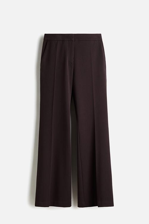 Flared tailored trousers - dark brown