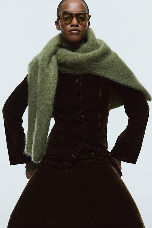 Velour shirt - dark green