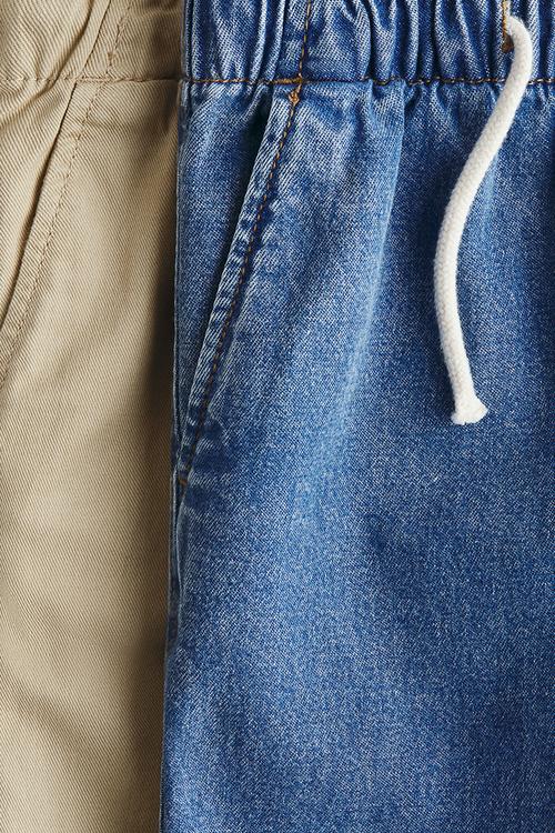 2-pack cotton joggers - denim blue/beige