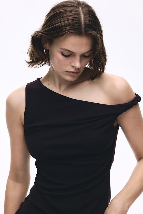 One-shoulder top - dark purple