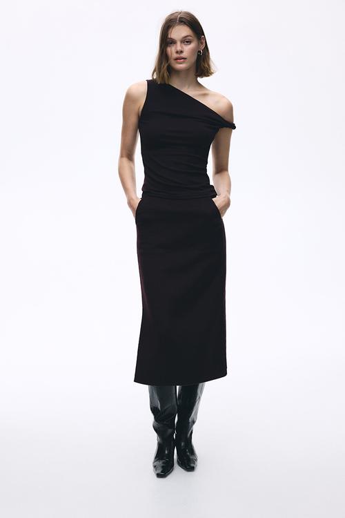 One-shoulder top - dark purple