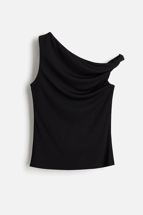 One-shoulder top - black