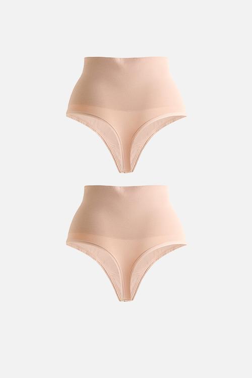 2-Pack medium shape thong briefs - light beige
