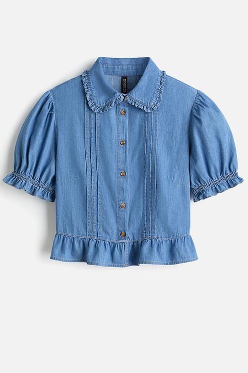 Denim blouse - light denim blue