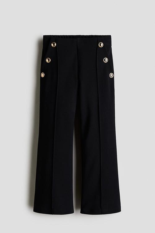 Wide ponte di roma trousers - black
