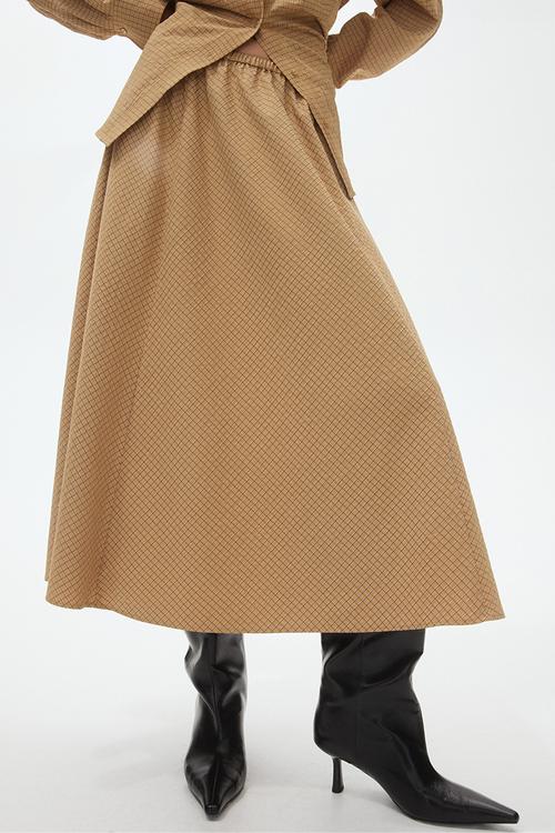 A-line midi skirt - beige