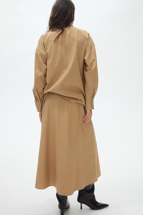 A-line midi skirt - beige