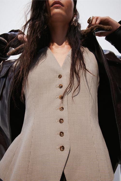 Peplum waistcoat - beige