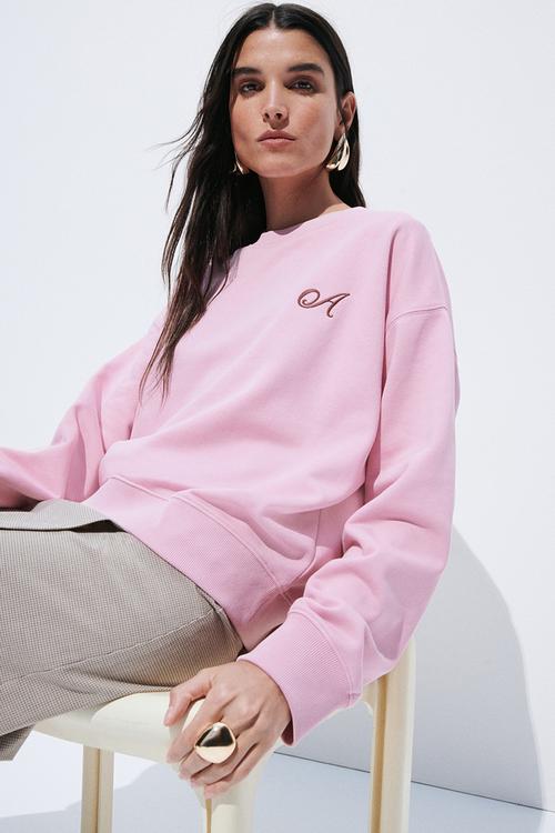Motif-detail sweatshirt - pink/a