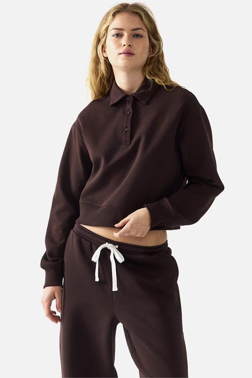 Appliqued rugby shirt - dark brown