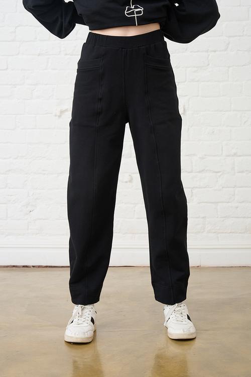 Barrel Leg Sweat Pants - Black