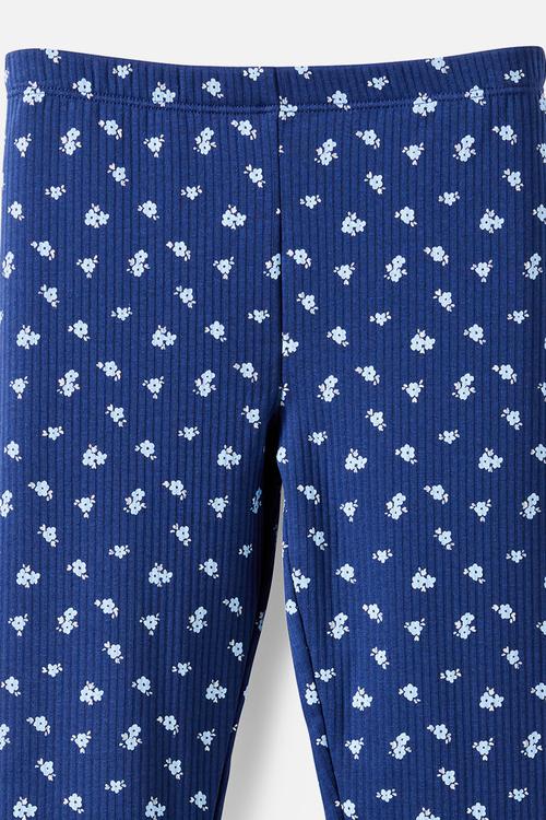 Fleece Legging - Denim navy/Floral