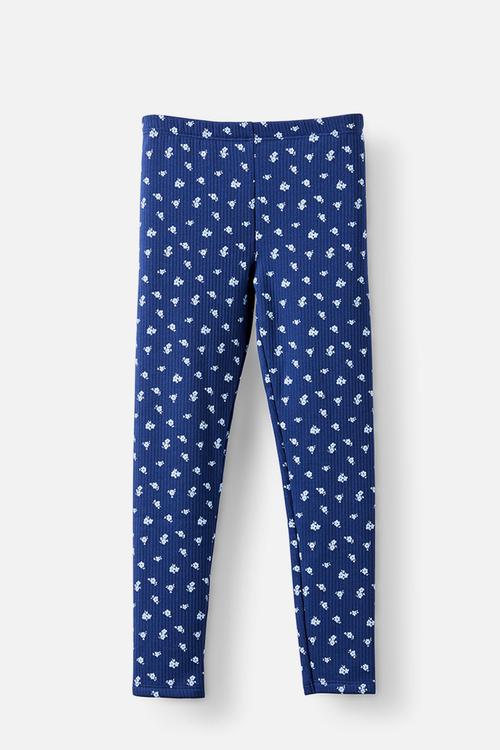 Fleece Legging - Denim navy/Floral