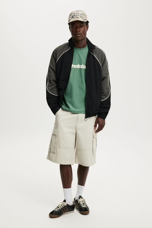 Cropped Fit Graphic T-Shirt - Faded teal / 2ndstar