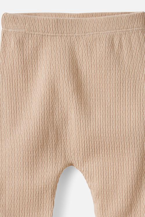 Organic Pointelle Legging - Latte Cream