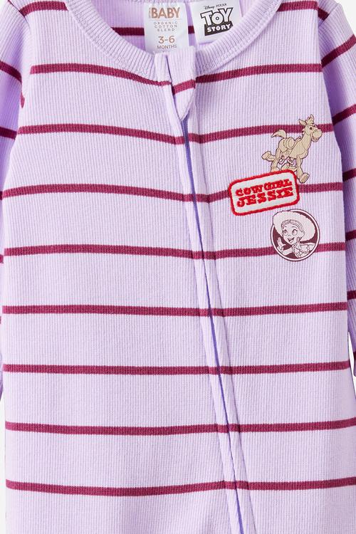 The Long Sleeve Zip Romper License - Lcn Dis Vintage Lilac/Jessie Stripe