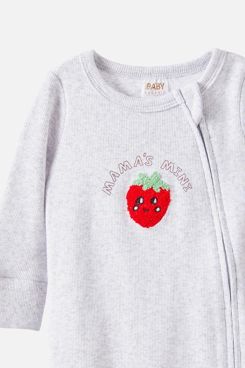 The Long Sleeve Zip Romper - Snow Marle/Mama S Mini