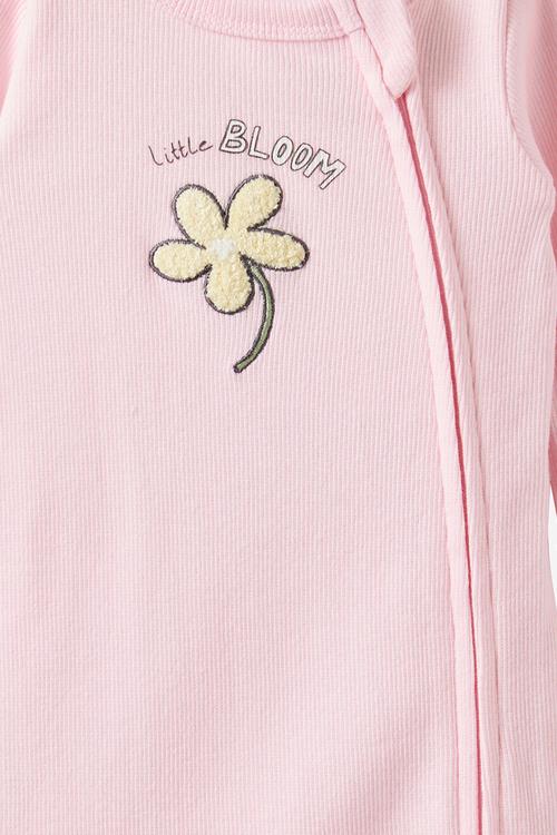 Growie Long Sleeve Zip/Tea Party - Pink/Little Bloom