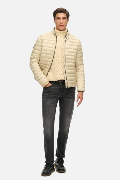 Lightweight Short Puffer Coat - Pelican Beige