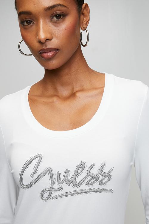 Ls Cn Guess Script Tee - Pure White