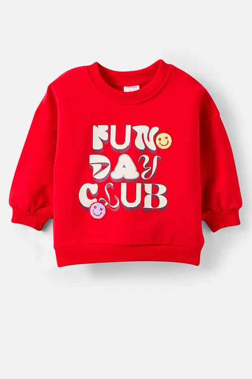 Riley Sweater - Varsity Red/Fun Day Club Logo