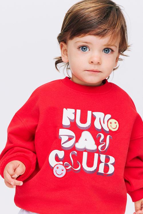 Riley Sweater - Varsity Red/Fun Day Club Logo