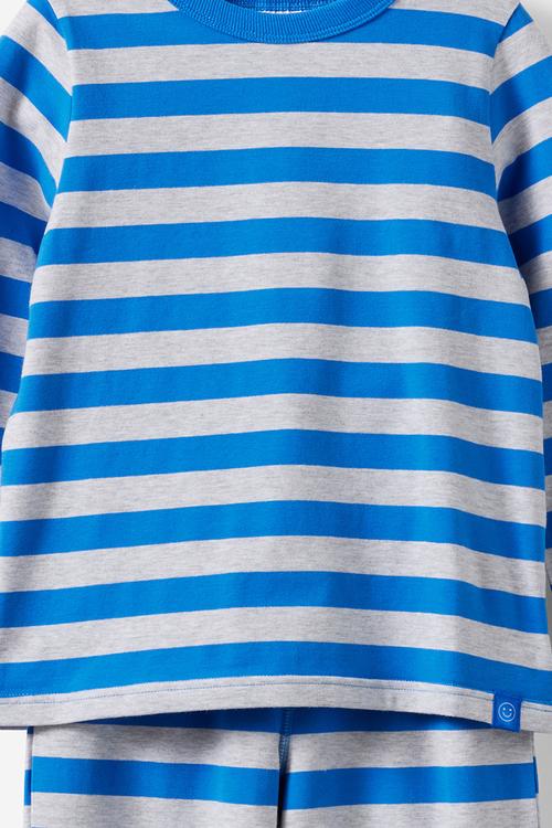 Dreamdrift Long Sleeve Pj Set - Bobbi Stripe Harbour Blue/Grey Marle