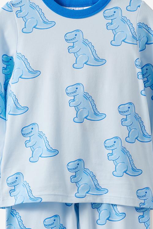 Dreamdrift LongSleeve Pj Set - Blue Whisper/Gummy Dino Glow
