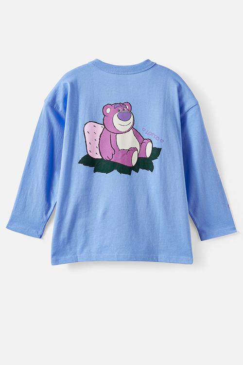License Long Sleeve Drop Shoulder Top - Lcn Dis Blue Bonnet/Toy Story Huggin Bear