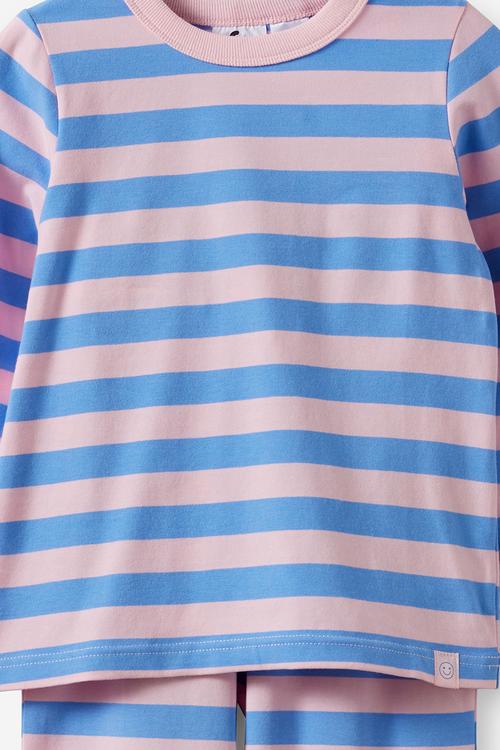 Dreamdrift Long Sleeve Pj Set - Bobbi Stripe Blush Pink/Blue Bonnet