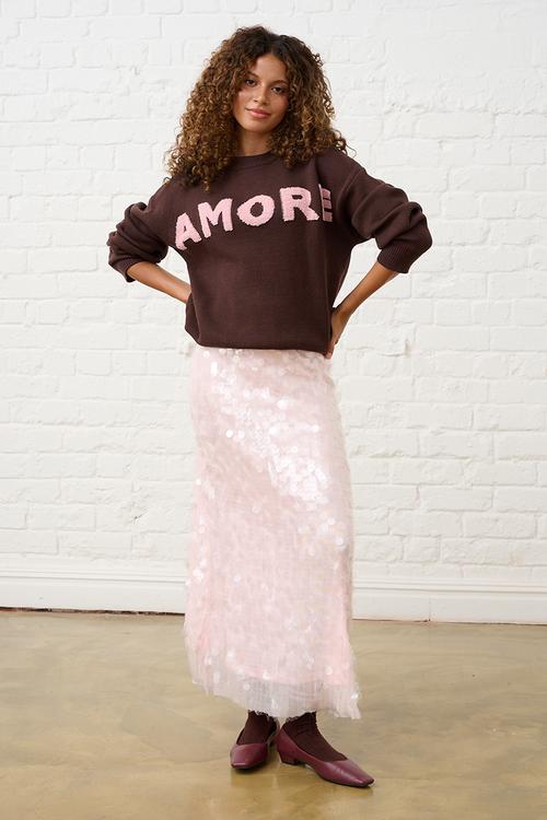 Essential Jumper in Textured Amore - Brown