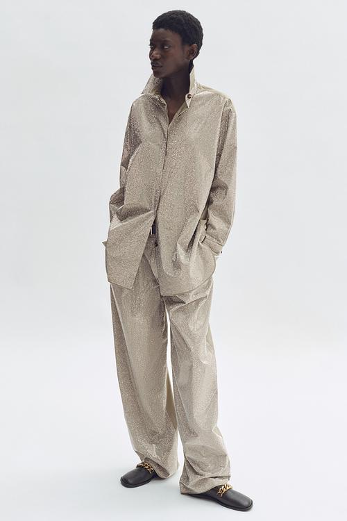 Stella McCartney H&M: Oversized embellished shirt - khaki green