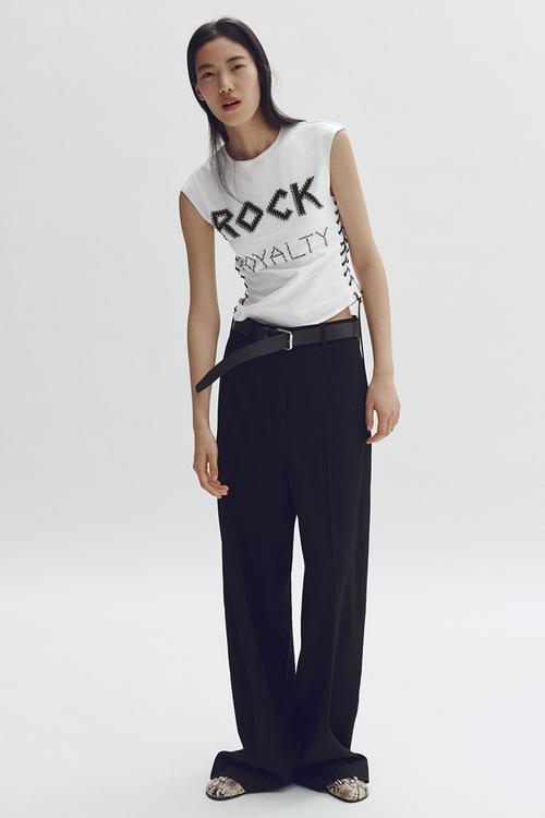 Stella McCartney H&M: Lace-up studded top - white