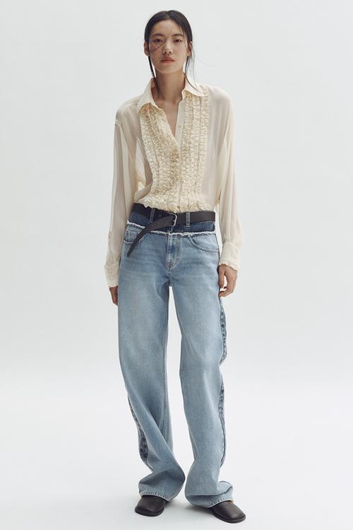Stella McCartney H&M: Two-tone straight-leg jeans - light denim blue