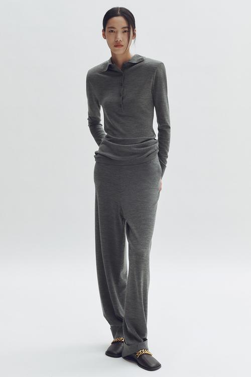 Stella McCartney H&M: Merino wool polo shirt - dark grey marl 