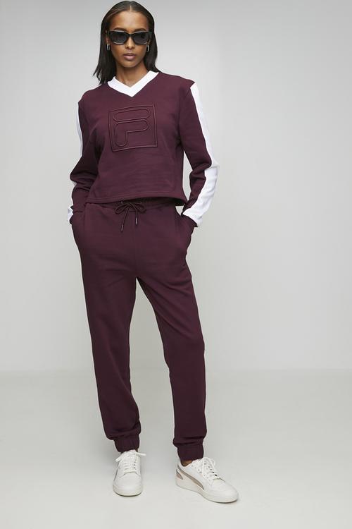 Rebecca Sweatpants - Fig/White