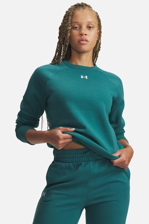 UA Rival Fleece Crew - Rack Green/White