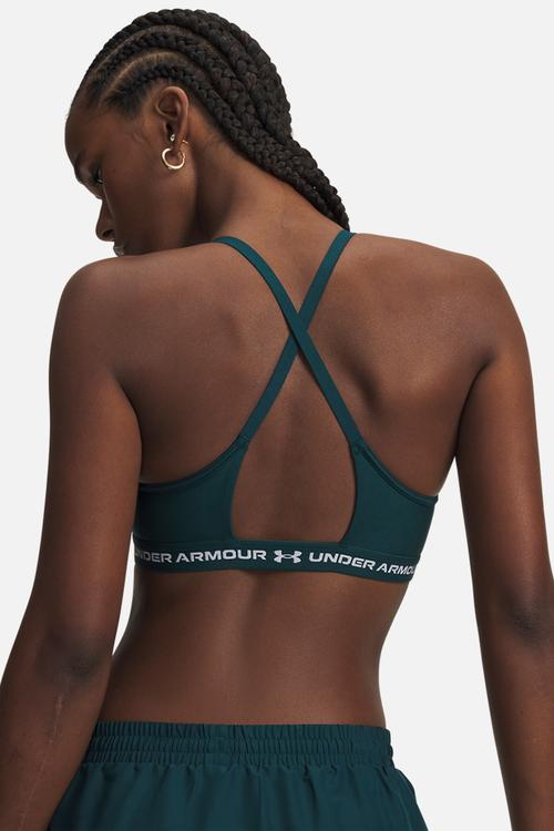 UA Crossback Low Bra - Arden Green/White