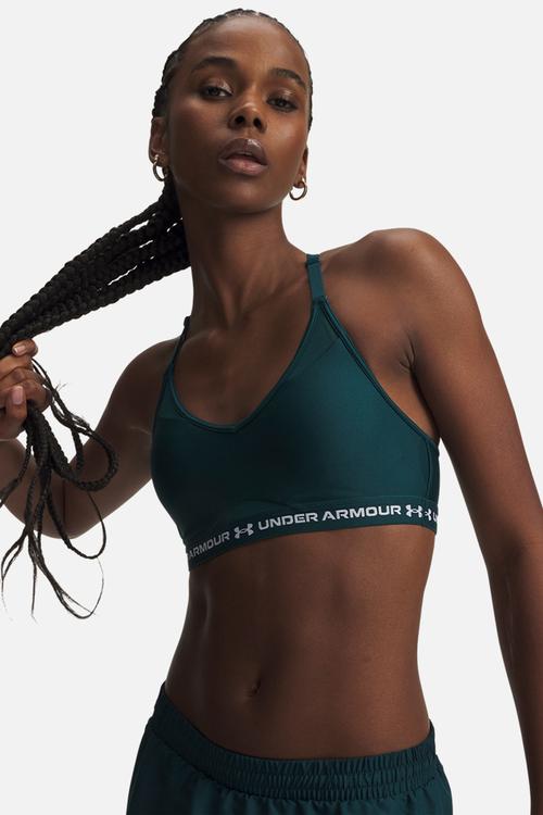 UA Crossback Low Bra - Arden Green/White