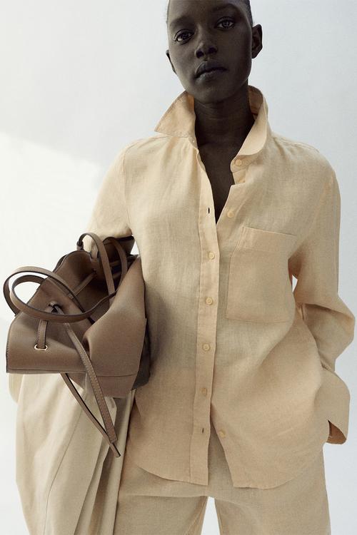 Shirt lino - light pastel yellow