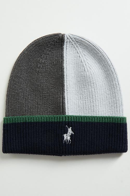Colourblock Beanie - Navy & Grey